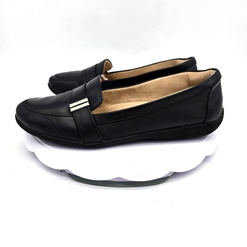 SOUL Naturalizer Shoe Women's 9M Kentley Flats Slip On Loafers Black